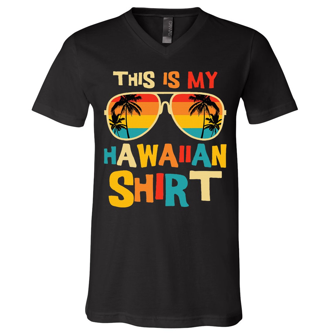This Is My Hawaiian Tropical Luau Costume Party Hawaii V-Neck T-Shirt