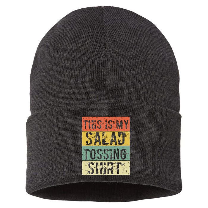 This Is My Salad Tossing Salad Tosser Joke Meme Humorous Sustainable Knit Beanie