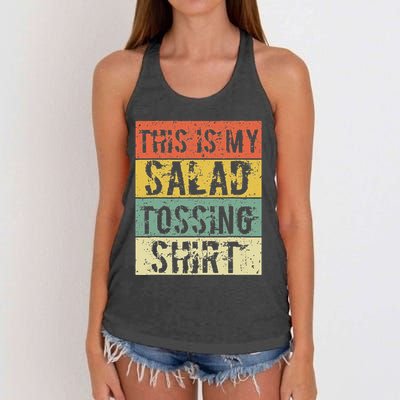 This Is My Salad Tossing Salad Tosser Joke Meme Humorous Women's Knotted Racerback Tank