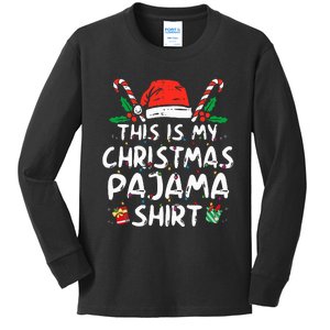 This Is My Christmas Pajama Funny Xmas Pjs Kids Long Sleeve Shirt