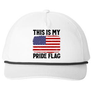 This Is My Pride Flag US Flag, 4th Of July Patriotic On Back Snapback Five-Panel Rope Hat