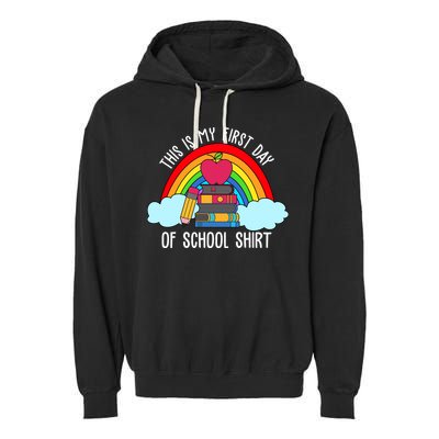 This Is My First Day Of School Garment-Dyed Fleece Hoodie