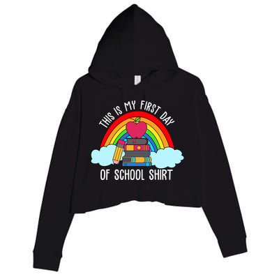 This Is My First Day Of School Crop Fleece Hoodie