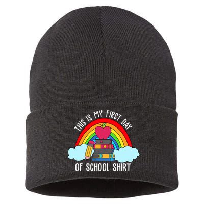 This Is My First Day Of School Sustainable Knit Beanie