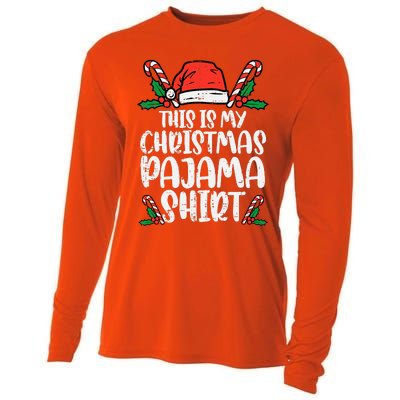 This Is My Christmas Pajama Funny Xmas Pjs Cooling Performance Long Sleeve Crew