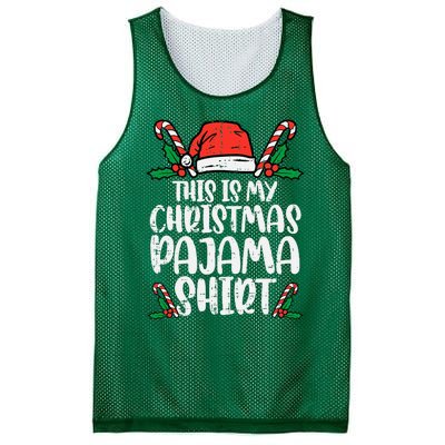 This Is My Christmas Pajama Funny Xmas Pjs Mesh Reversible Basketball Jersey Tank