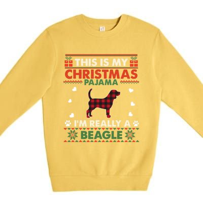 This Is My Christmas Pajama Beagle Cute Dog Owner Christmas Gift Premium Crewneck Sweatshirt