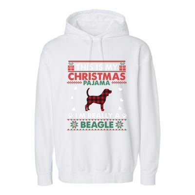 This Is My Christmas Pajama Beagle Cute Dog Owner Christmas Gift Garment-Dyed Fleece Hoodie