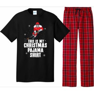 This Is My Christmas Pajama Gift Funny Ice Hockey Santa Gift Pajama Set