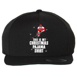 This Is My Christmas Pajama Gift Funny Ice Hockey Santa Gift Wool Snapback Cap