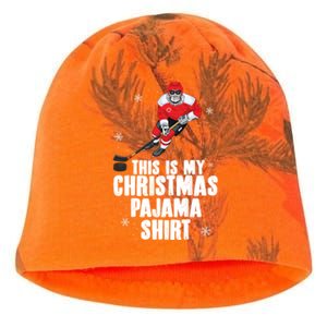 This Is My Christmas Pajama Gift Funny Ice Hockey Santa Gift Kati - Camo Knit Beanie