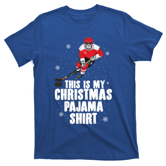 This Is My Christmas Pajama Gift Funny Ice Hockey Santa Gift T-Shirt