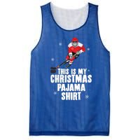 This Is My Christmas Pajama Gift Funny Ice Hockey Santa Gift Mesh Reversible Basketball Jersey Tank