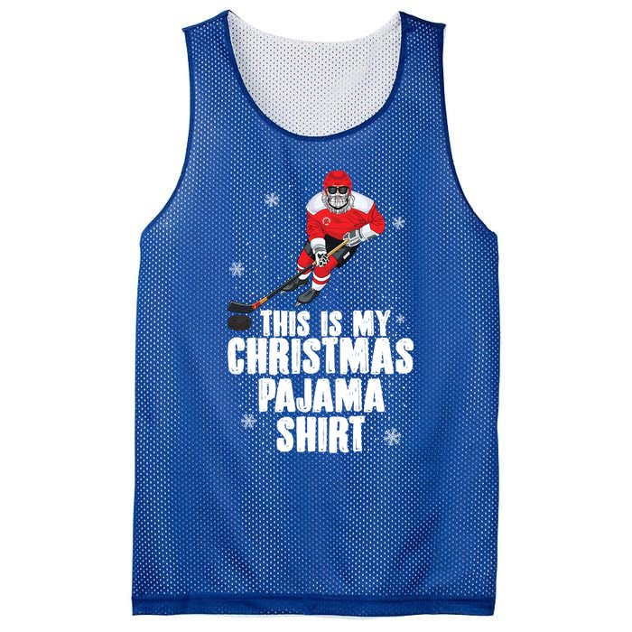 This Is My Christmas Pajama Gift Funny Ice Hockey Santa Gift Mesh Reversible Basketball Jersey Tank