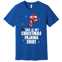 This Is My Christmas Pajama Gift Funny Ice Hockey Santa Gift Premium T-Shirt