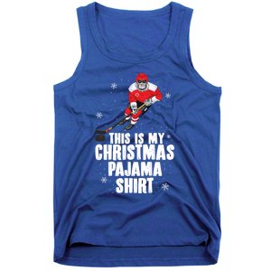 This Is My Christmas Pajama Gift Funny Ice Hockey Santa Gift Tank Top