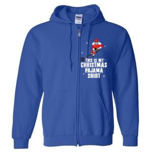 This Is My Christmas Pajama Gift Funny Ice Hockey Santa Gift Full Zip Hoodie