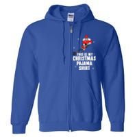 This Is My Christmas Pajama Gift Funny Ice Hockey Santa Gift Full Zip Hoodie