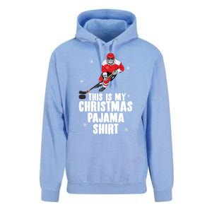 This Is My Christmas Pajama Gift Funny Ice Hockey Santa Gift Unisex Surf Hoodie