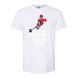 This Is My Christmas Pajama Gift Funny Ice Hockey Santa Gift Softstyle CVC T-Shirt