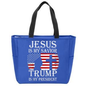 Trump Is My President American Flag Great Gift Zip Tote Bag