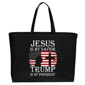 Trump Is My President American Flag Great Gift Cotton Canvas Jumbo Tote