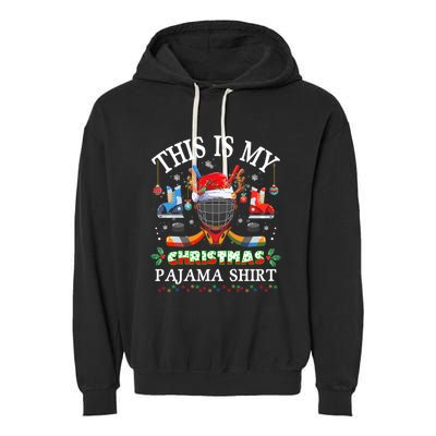 This Is My Christmas Pajama For Hockey Lover Cool Gift Garment-Dyed Fleece Hoodie