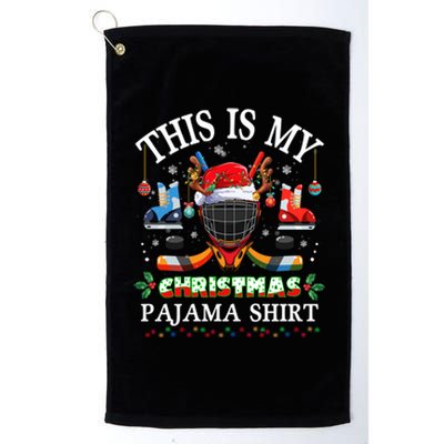 This Is My Christmas Pajama For Hockey Lover Cool Gift Platinum Collection Golf Towel