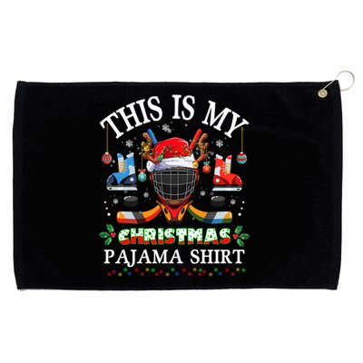 This Is My Christmas Pajama For Hockey Lover Cool Gift Grommeted Golf Towel