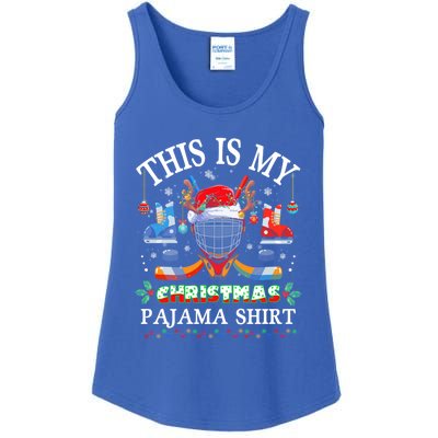 This Is My Christmas Pajama For Hockey Lover Cool Gift Ladies Essential Tank