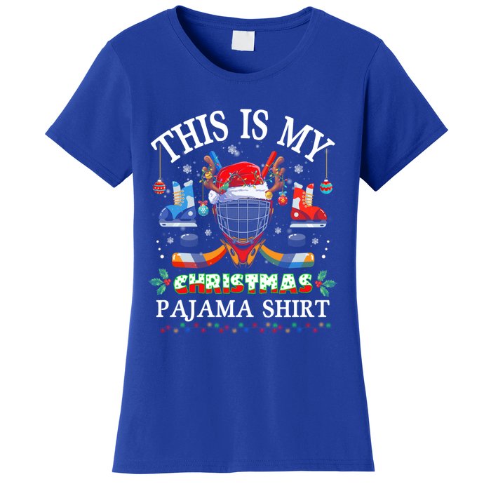 This Is My Christmas Pajama For Hockey Lover Cool Gift Women's T-Shirt