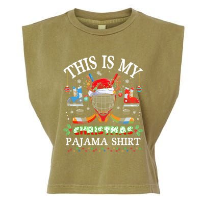 This Is My Christmas Pajama For Hockey Lover Cool Gift Garment-Dyed Women's Muscle Tee