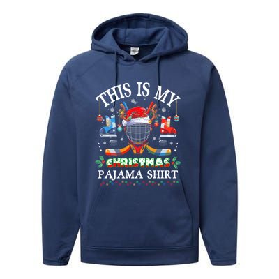 This Is My Christmas Pajama For Hockey Lover Cool Gift Performance Fleece Hoodie