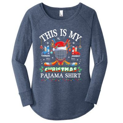 This Is My Christmas Pajama For Hockey Lover Cool Gift Women's Perfect Tri Tunic Long Sleeve Shirt