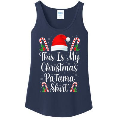 This Is My Christmas Pajama Funny Family Matching Xmas  Ladies Essential Tank