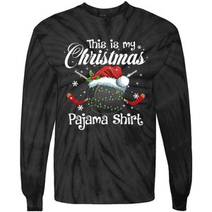 This Is My Christmas Pajama Xmas Hockey Family Matching Tie-Dye Long Sleeve Shirt