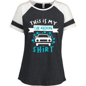 This Is My Car Washing Auto Detailing Car Detailer Enza Ladies Jersey Colorblock Tee