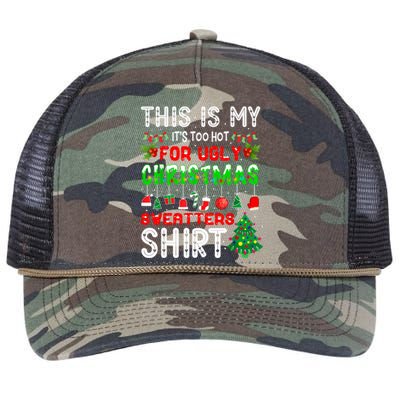 This Is My It's Too Hot For Ugly Christmas Sweaters Shirt Retro Rope Trucker Hat Cap