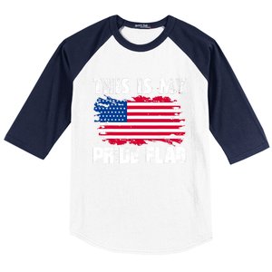 This Is My Pride Flag USA American 4th Of July Patriotic Day Baseball Sleeve Shirt