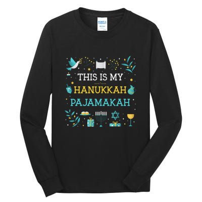 This Is My Hanukkah Pajamakah Funny Hanukkah Pajamas  Tall Long Sleeve T-Shirt