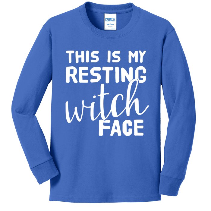 This Is My Resting Witch Face Funny Halloween Gift Kids Long Sleeve Shirt