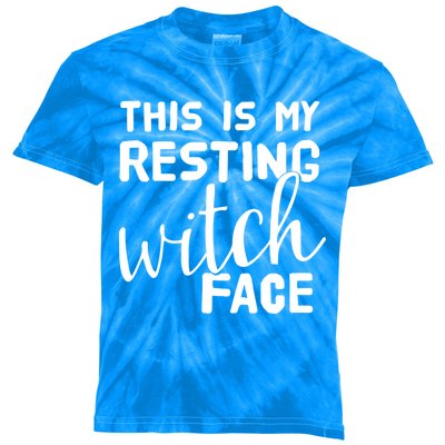 This Is My Resting Witch Face Funny Halloween Gift Kids Tie-Dye T-Shirt