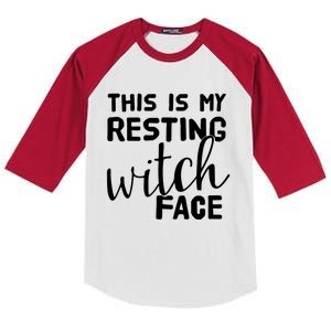 This Is My Resting Witch Face Funny Halloween Gift Kids Colorblock Raglan Jersey