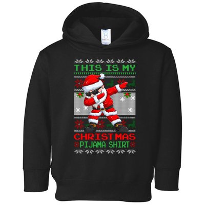 This Is My Christmas Pajama Dabbing American Santa Toddler Hoodie