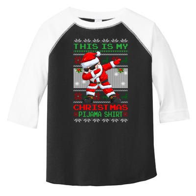 This Is My Christmas Pajama Dabbing American Santa Toddler Fine Jersey T-Shirt