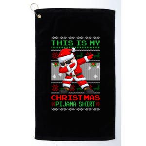 This Is My Christmas Pajama Dabbing American Santa Platinum Collection Golf Towel