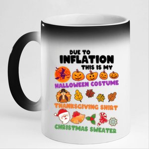 This Is My Halloween Costume Thanksgiving And Christmas Sweater 11oz Black Color Changing Mug