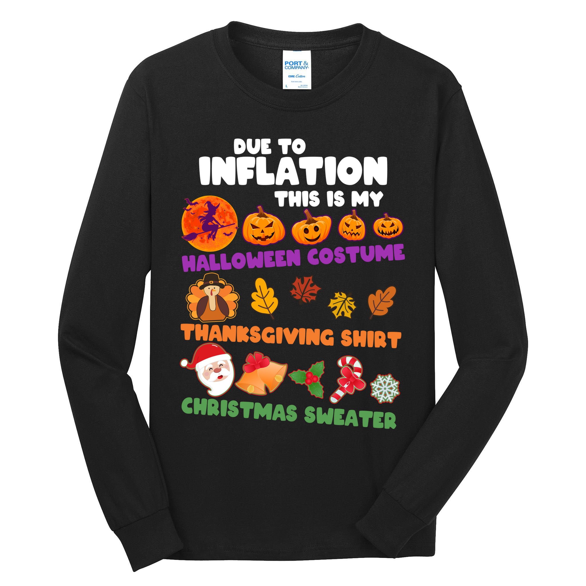 This Is My Halloween Costume Thanksgiving And Christmas Sweater Tall Long Sleeve T-Shirt