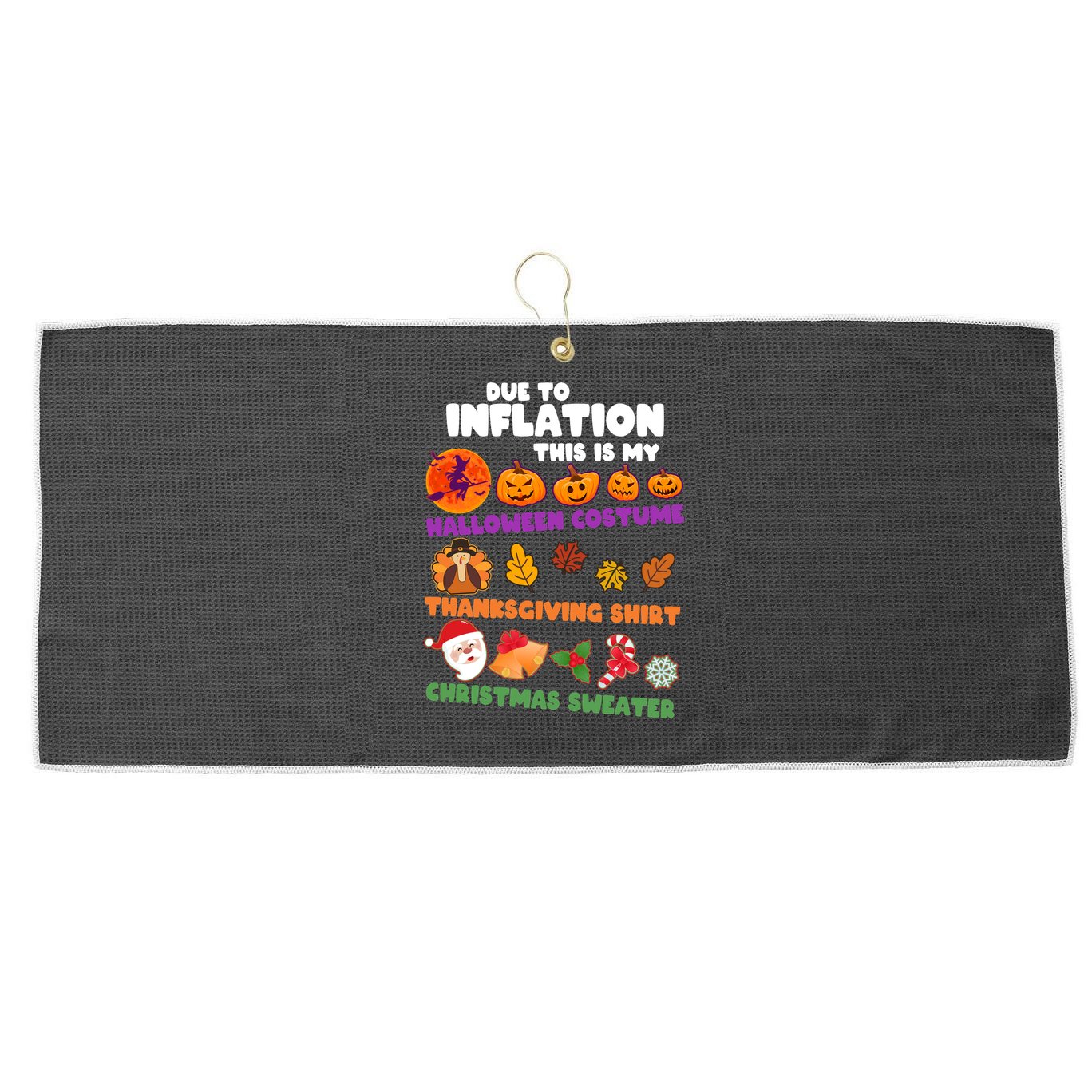 This Is My Halloween Costume Thanksgiving And Christmas Sweater Large Microfiber Waffle Golf Towel
