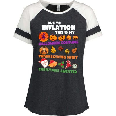 This Is My Halloween Costume Thanksgiving And Christmas Sweater Enza Ladies Jersey Colorblock Tee